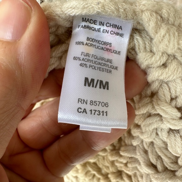 Buffalo David Bitton Cream Knit Vest with Faux Fur Trim Hippie Penny Lane BOHO - Picture 10 of 10